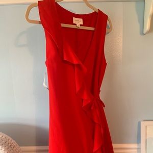 NWT Dress Up Everly red wrap dress ruffle small